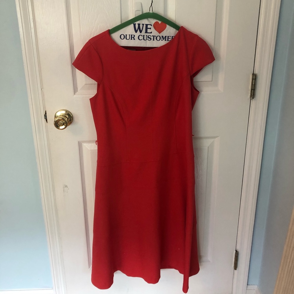 ANNE KLEIN RED MIDI DRESS